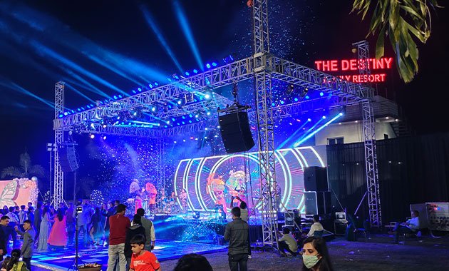 Spacious and unique event spaces at The Destiny Resort in Sasan Gir, designed for world-class events, conferences, and special celebrations surrounded by natural beauty