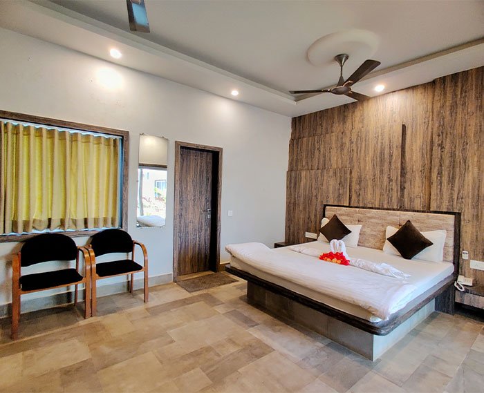 Spacious Premium Room at The Destiny Resort in Sasan Gir, offering luxurious furnishings, high-end amenities, and an inviting atmosphere for a premium guest experience